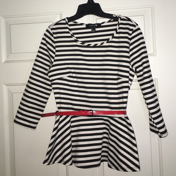 Forever 21 peplum top with belt