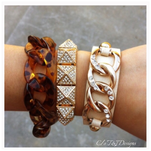 T&J Designs Jewelry - 🌟1 Left🌟Ivory Leather Crystal Pavé Wrap Bracelet
