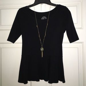 Black peplum top
