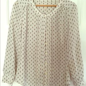 Banana Republic bird print blouse