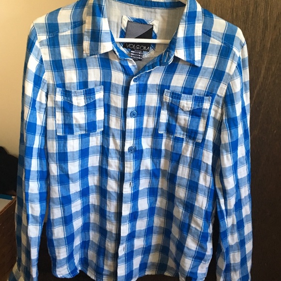 Volcom plaid button up