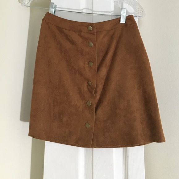 Saks Fifth Avenue button up suede skirt.