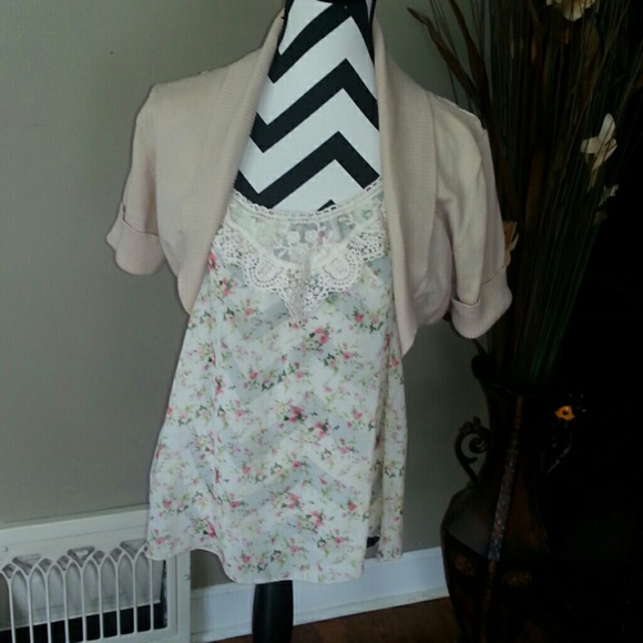Sheer tank with sweater