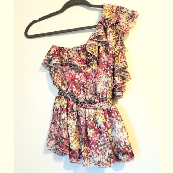 Multicolored One shoulder top