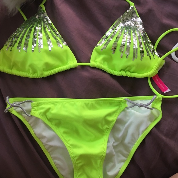 Victoria's Secret neon yellow/green bikini