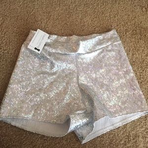 brand new high waisted glitter rave shorts