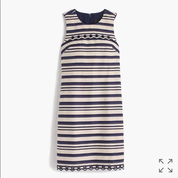 Striped scalloped dress with grommets