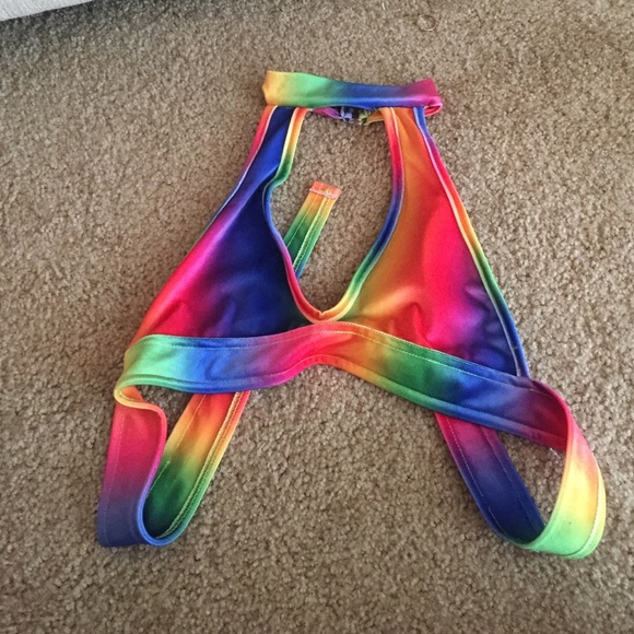 rainbow rave halter