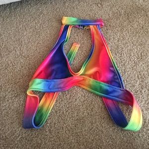 rainbow rave halter