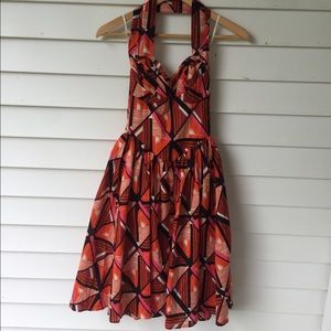 Vintage inspired 50's geometric halter sundress