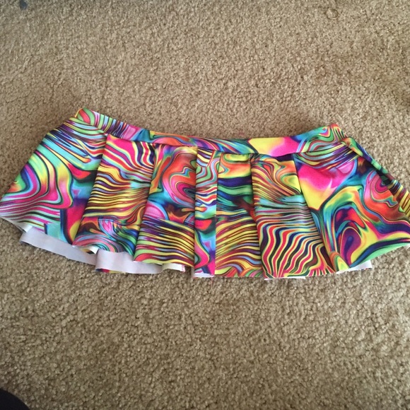 acid trip rave mini skirt