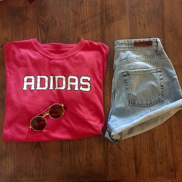 Vintage Adidas Red Tshirt