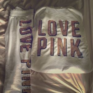 Victoria Secret sweat pants and jacket set