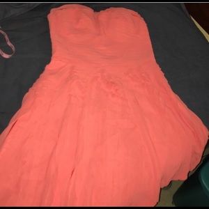 Coral chiffon Bebe dress