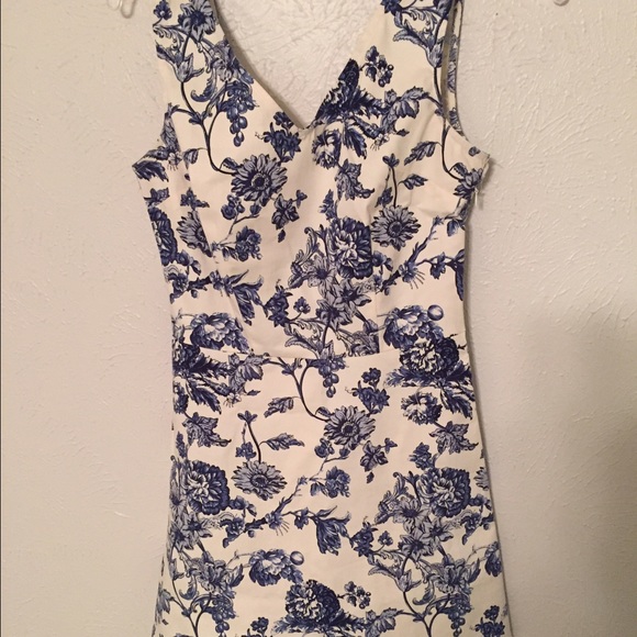 Blue & White Floral Dress Size Small From Modcloth