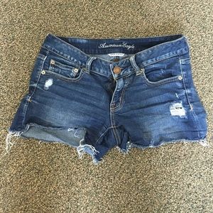 American Eagle Dark & Distressed Jean Shorts Size8