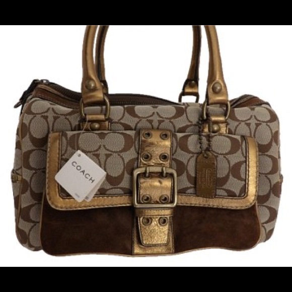 COACH Ltd. Edition Tan/Brown/Bronzed Gold Satchel