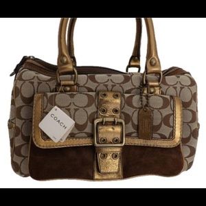 COACH Ltd. Edition Tan/Brown/Bronzed Gold Satchel