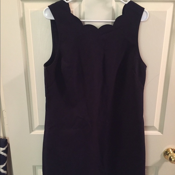 J crew navy scalloped dress