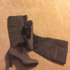 Sofft dark gray 7.5 leather boots, worn once