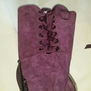 Victoria's Secret Shoes - VS Corset Purple Suede Tall Over The Knee Boots Victoria's Secret Shoes - VS Corset Purple Suede Tall Over The Knee Boots