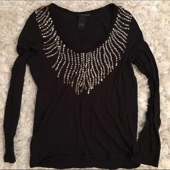 Sequined black Calvin Klein CK shirt