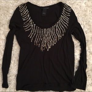 Sequined black Calvin Klein CK shirt