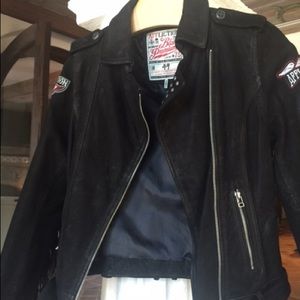 Affliction Black Suede Rally Jacket