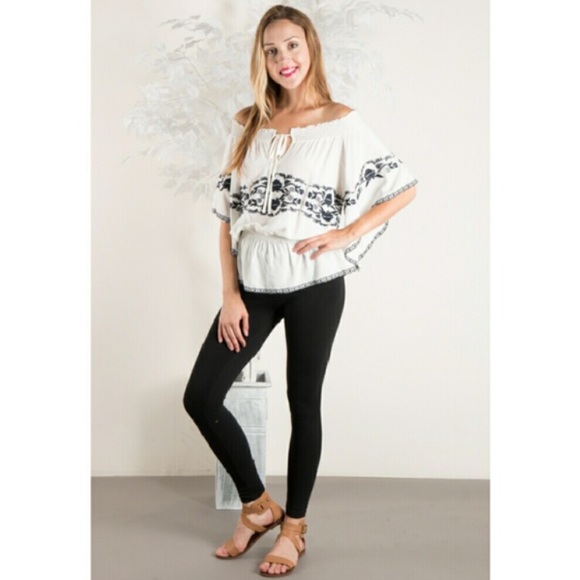 White embroidered kimono top