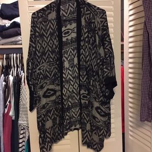 2x/3x forever 22 plus kimono black and grey