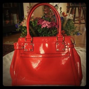Liz Claiborne purse, sassy red with gold details