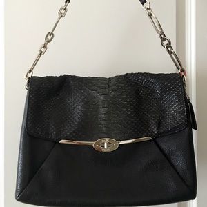 Coach Black Bag w/Snake Skin Flap