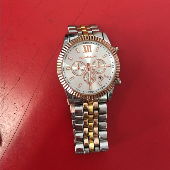 Two toned stainless steel watch