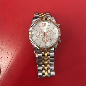 Two toned stainless steel watch