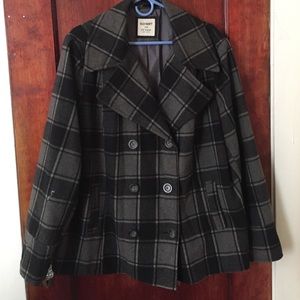 Old Navy Wool Mix Plaid Coat