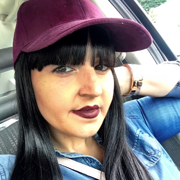 Wine Faux Suede Adjustable Baseball Cap - Picture 2 of 2