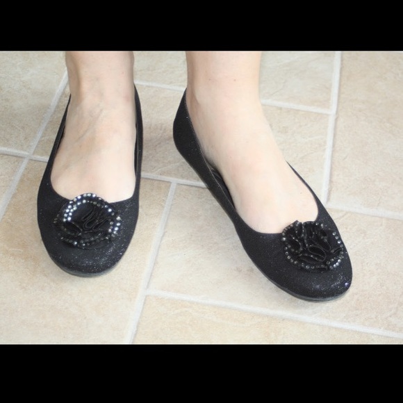 Sparkly Black Flats