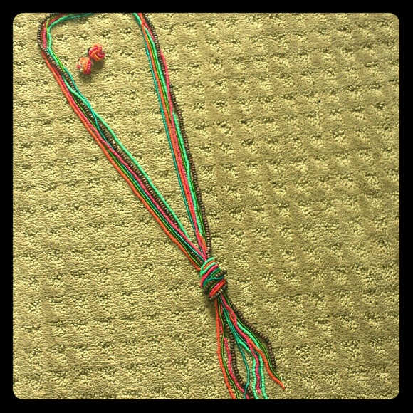 Colorful Beaded Necklace and Earrings
