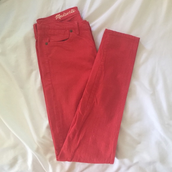 Madewell red skinny jeans