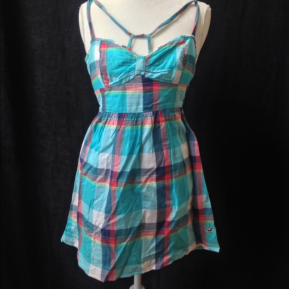 Hollister Light Blue Plaid Summer Dress - Picture 1 of 4