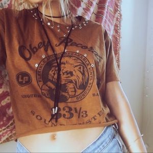 Vintage Obey t-shirt with eyelets
