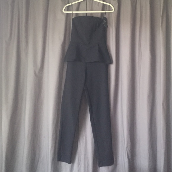 black strapless jumpsuit