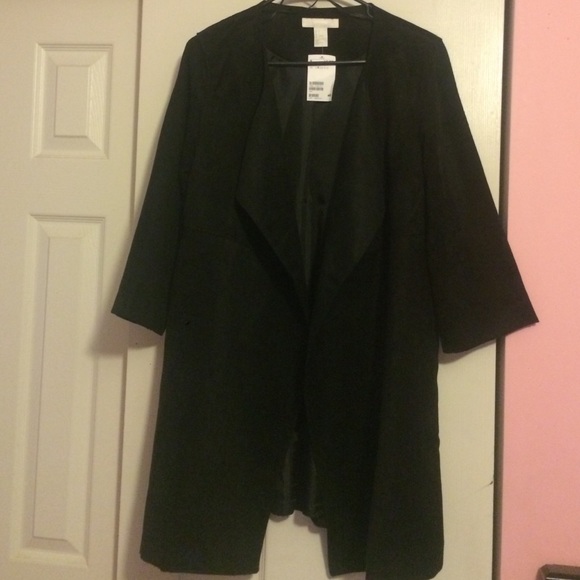 Black suede long coat