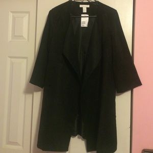 Black suede long coat