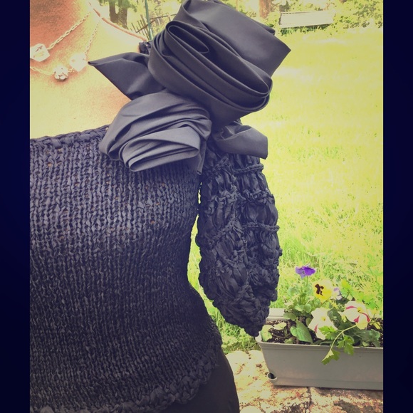 Hanae Mori Vintage Couture Top. Crocheted