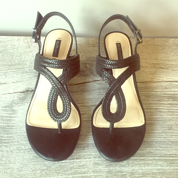 Black matte Alex Marie Wedge Sandals