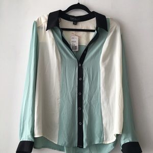 Forever 21 || Color Blocked Button Down || size XL