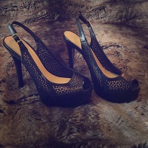 BCBG black platform heels