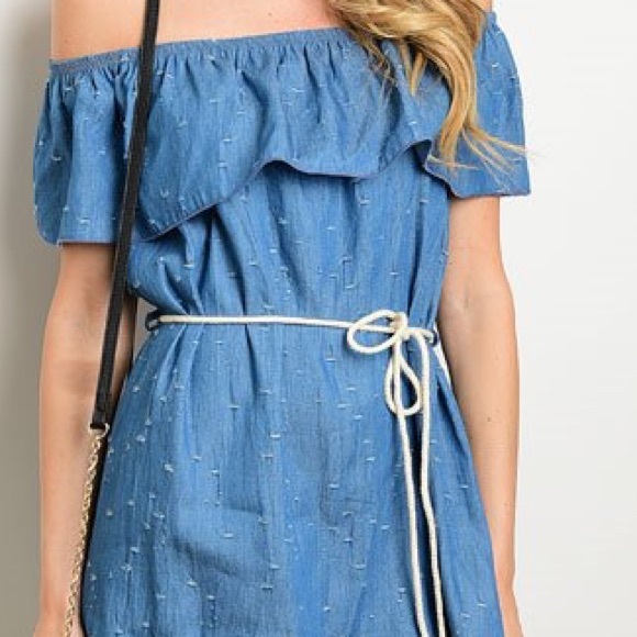 Leather and Sequins Dresses Last Onedenim Chambray Rope Tie Ruffle