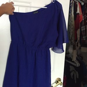 Blue one shoulder dress